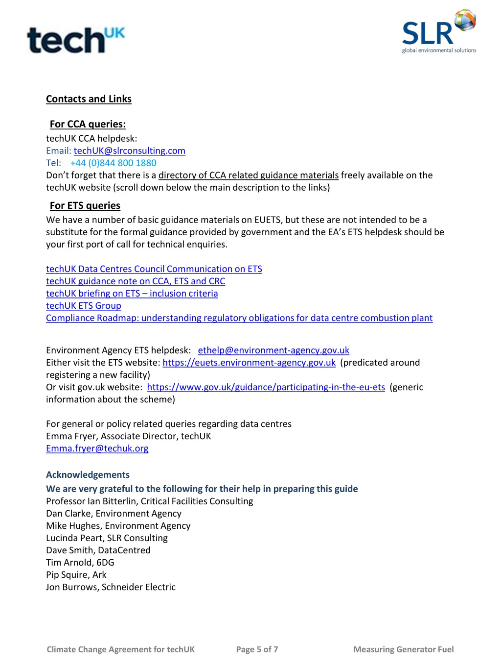 contacts and links