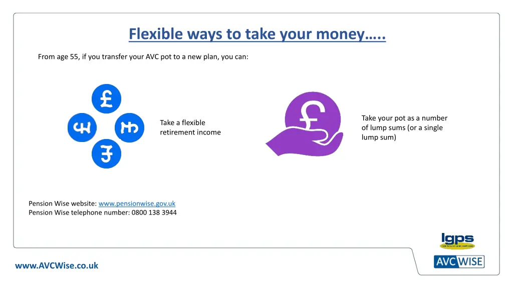 flexible ways to take your money 1