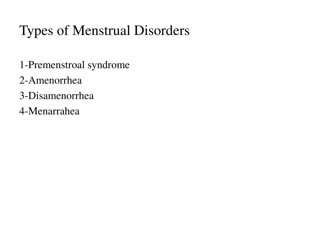 types of menstrual disorders