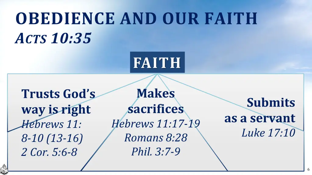 obedience and our faith a cts 10 35