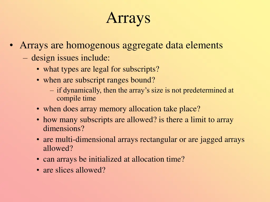 arrays