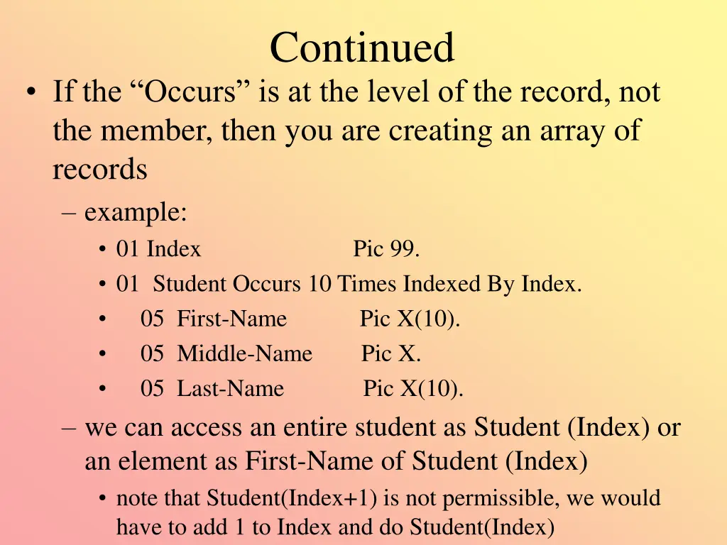 continued 1