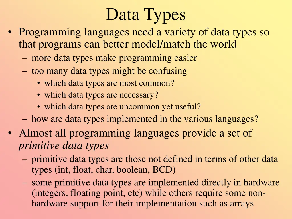 data types