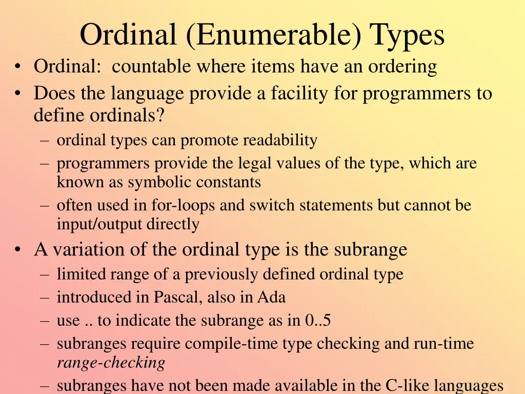 ordinal enumerable types ordinal countable where