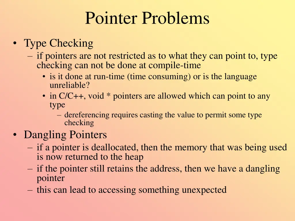 pointer problems