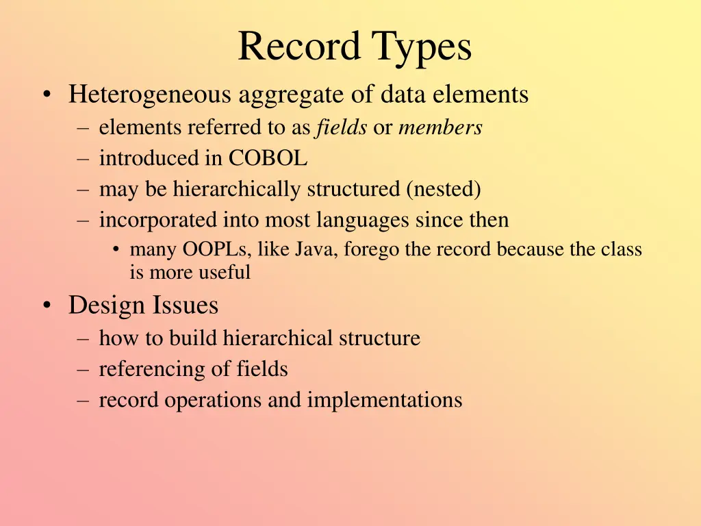 record types