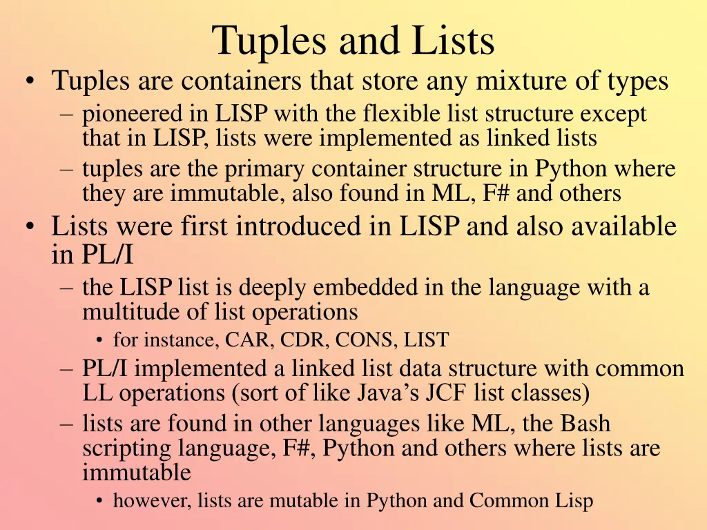 tuples and lists