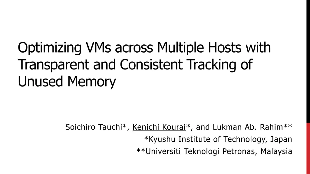 optimizing vms across multiple hosts with