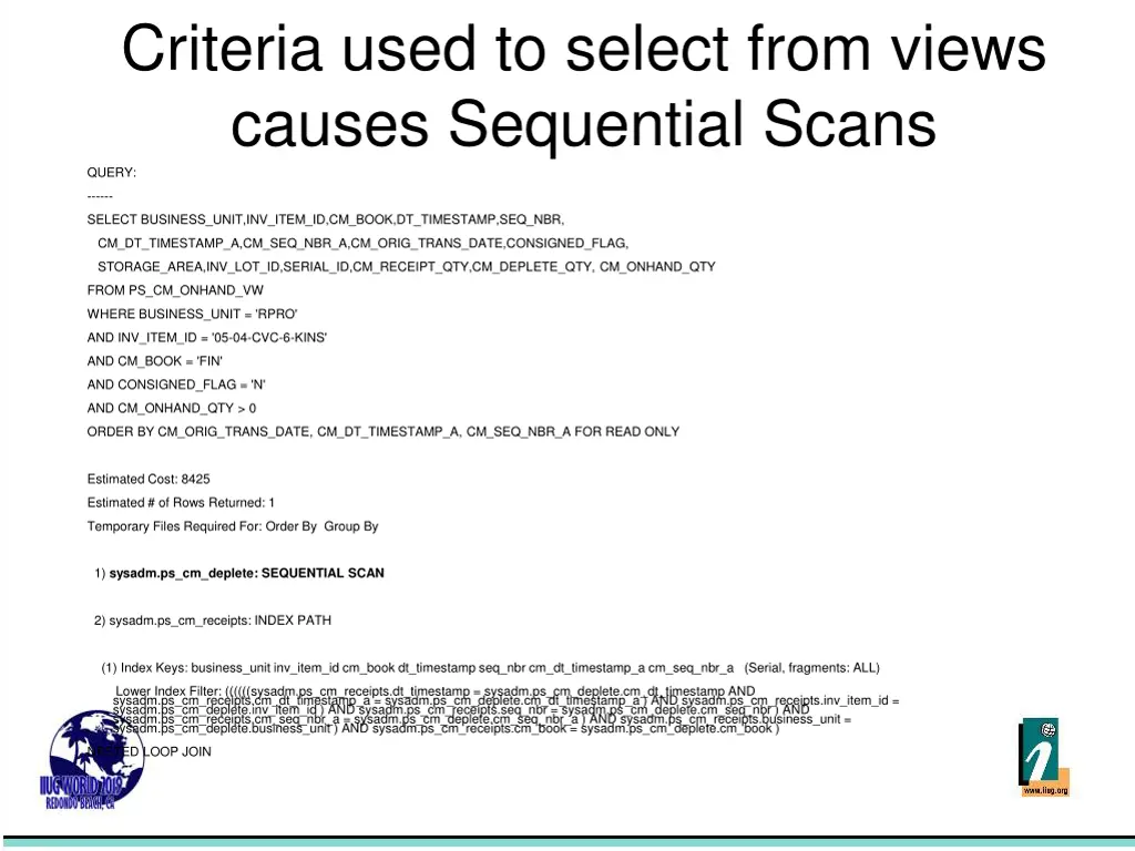 criteria used to select from views causes