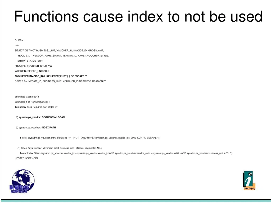 functions cause index to not be used