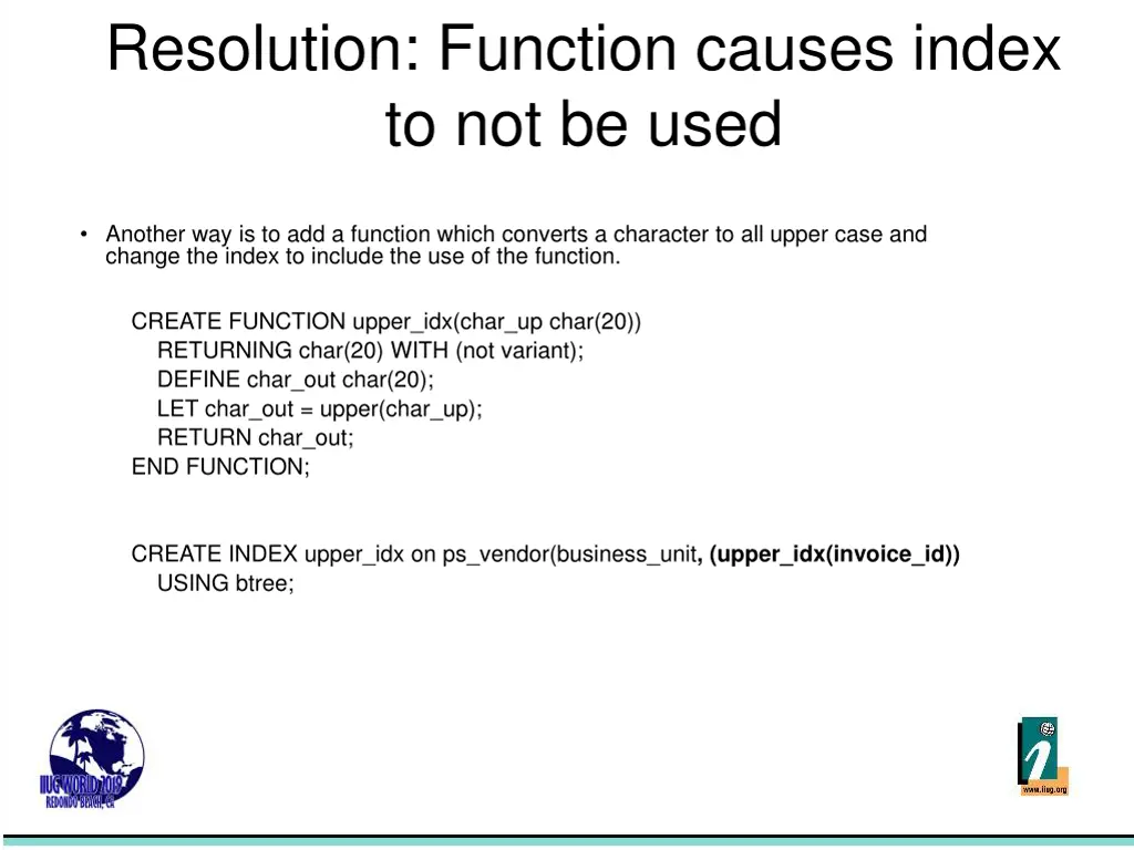 resolution function causes index to not be used 1