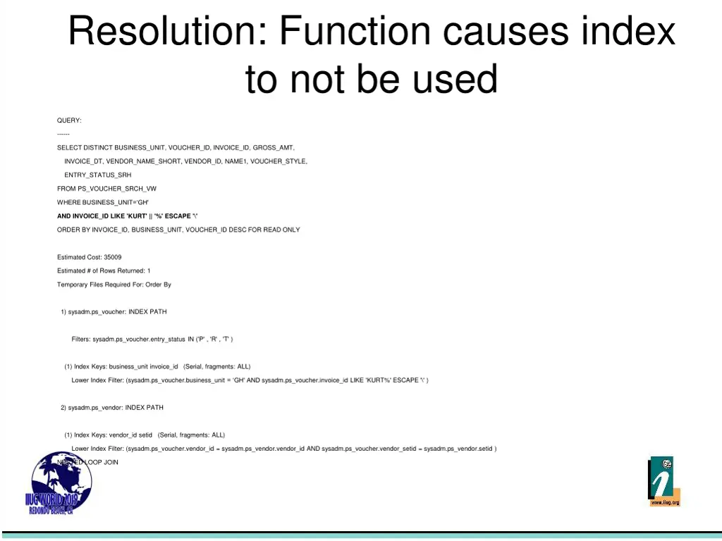 resolution function causes index to not be used