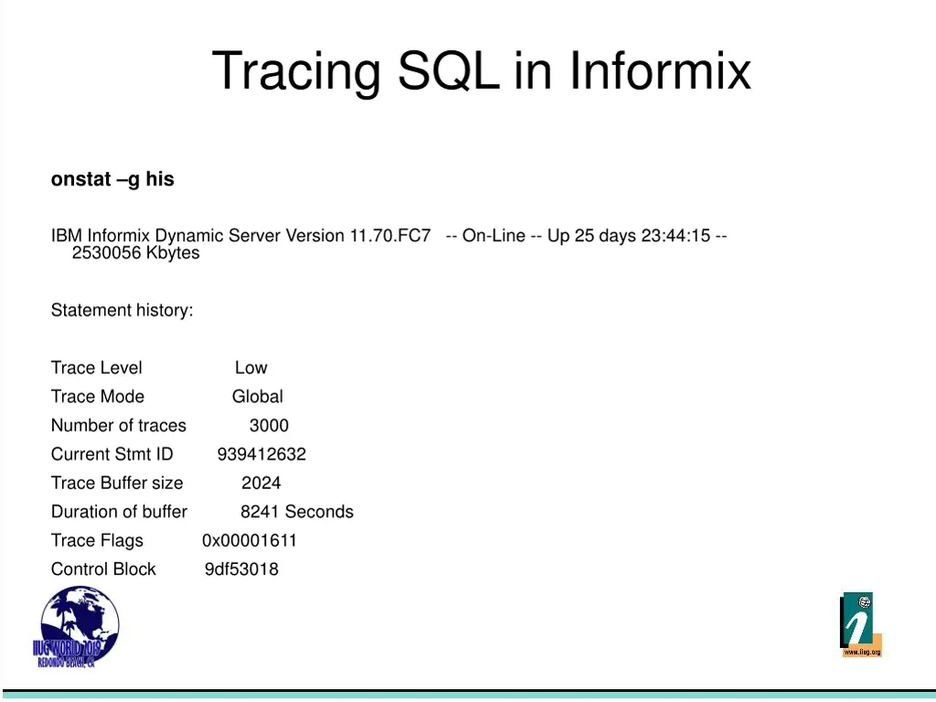 tracing sql in informix 4