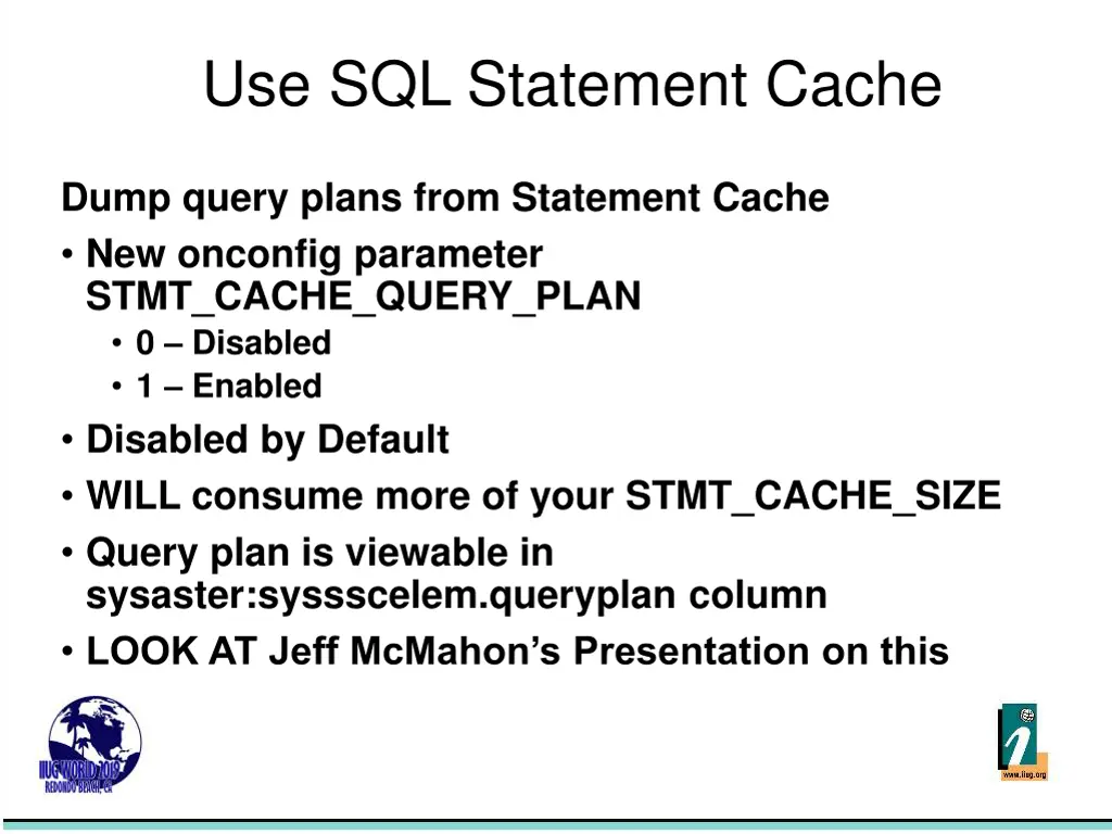use sql statement cache 3