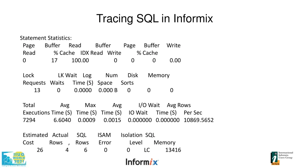 tracing sql in informix 6