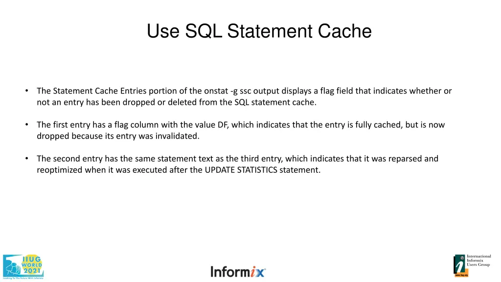 use sql statement cache 3