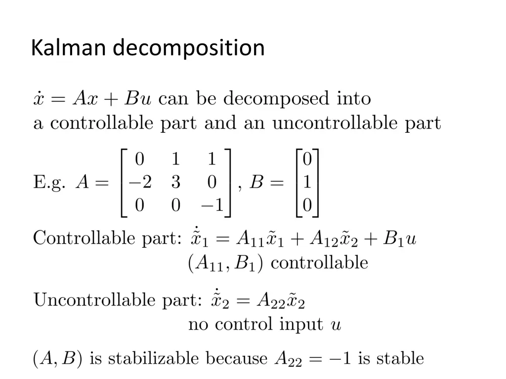 kalman decomposition 1