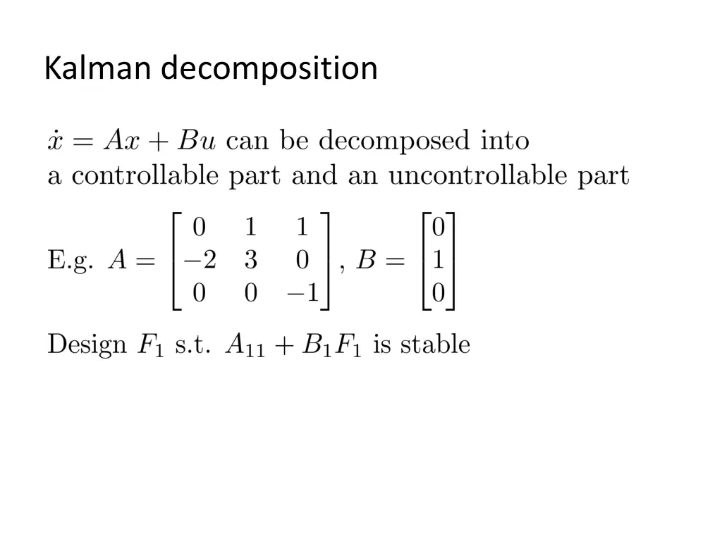 kalman decomposition 2