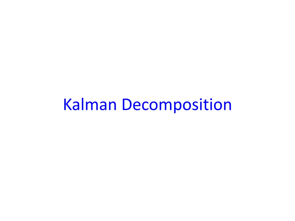 kalman decomposition