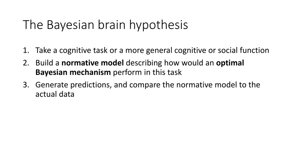 the bayesian brain hypothesis