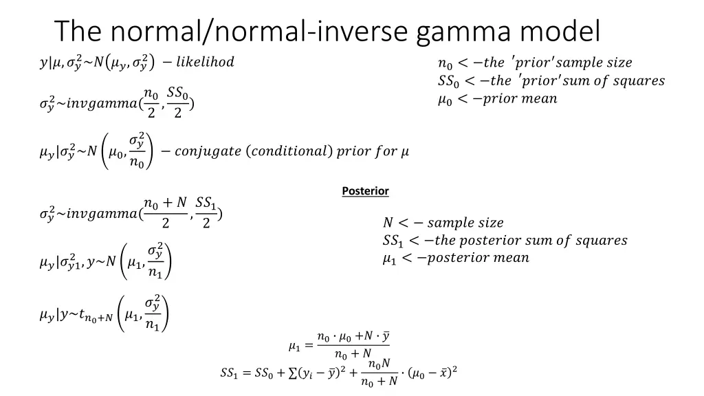 the normal normal inverse gamma model