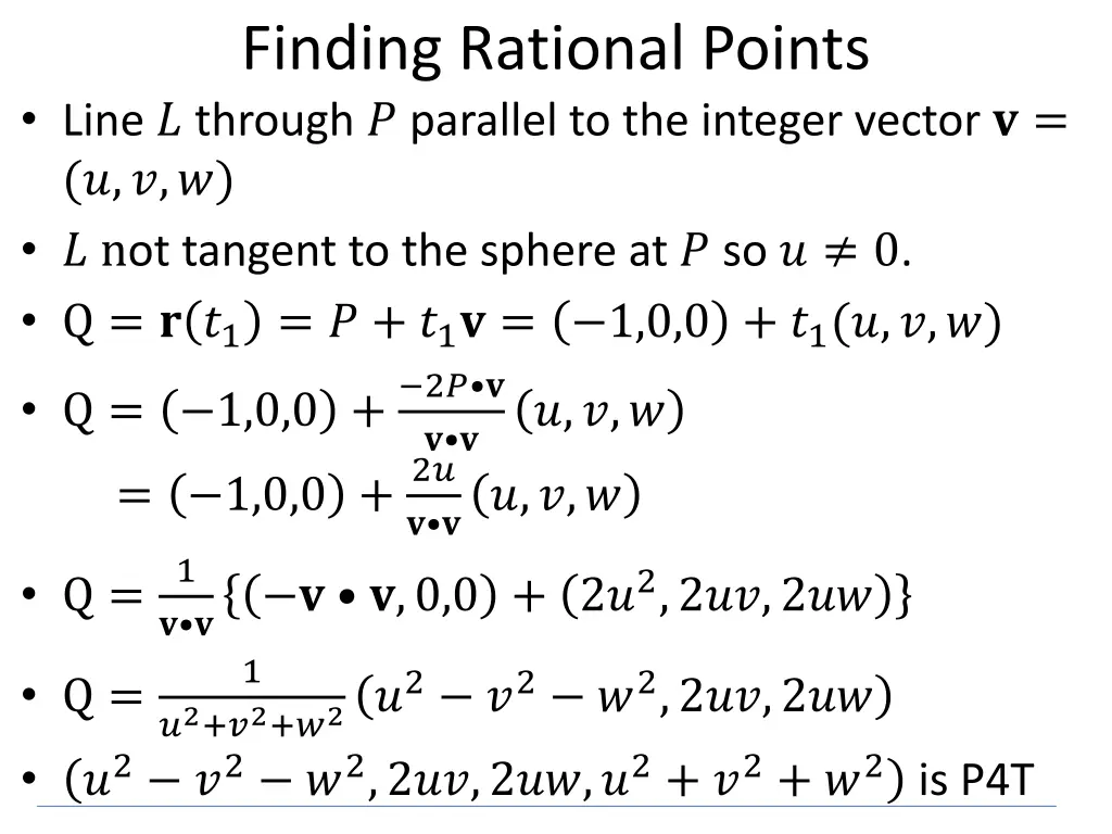 finding rational points line through parallel