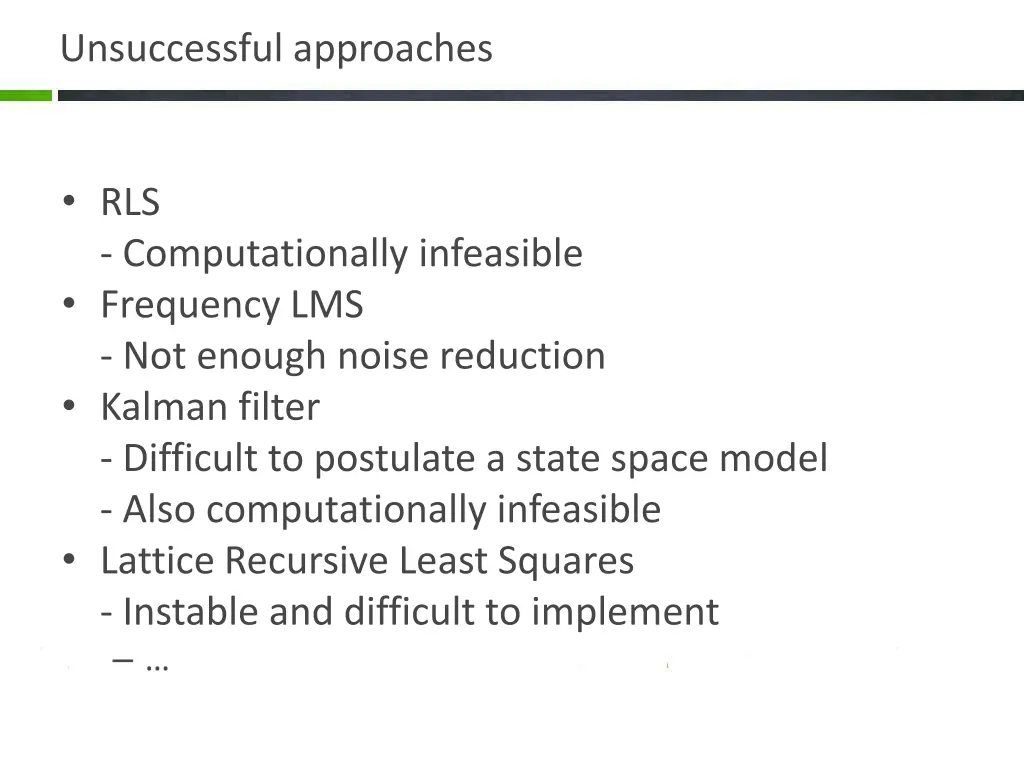 unsuccessful approaches