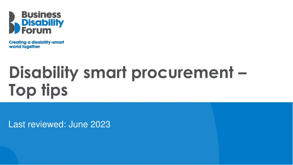 disability smart procurement top tips