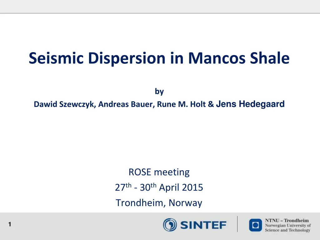 seismic dispersion in mancos shale