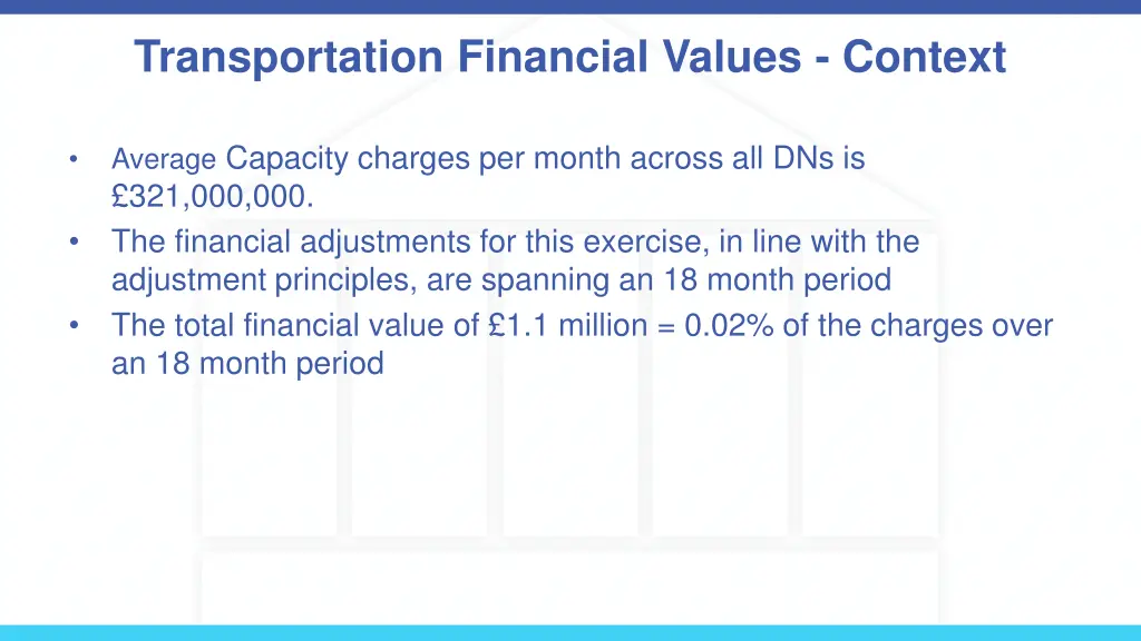 transportation financial values context