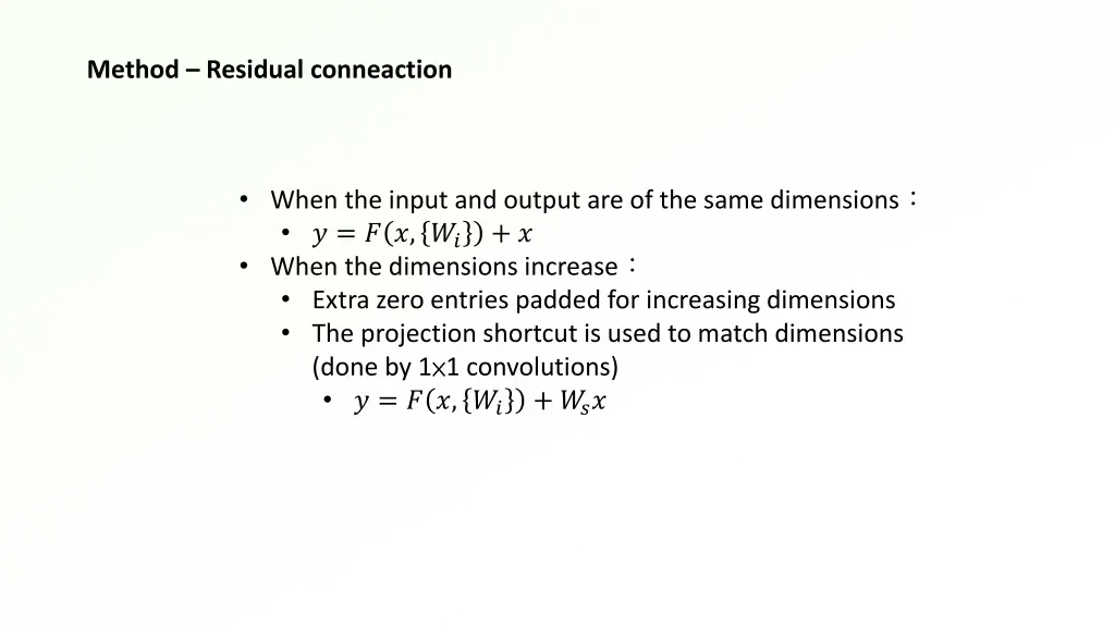 method residual conneaction