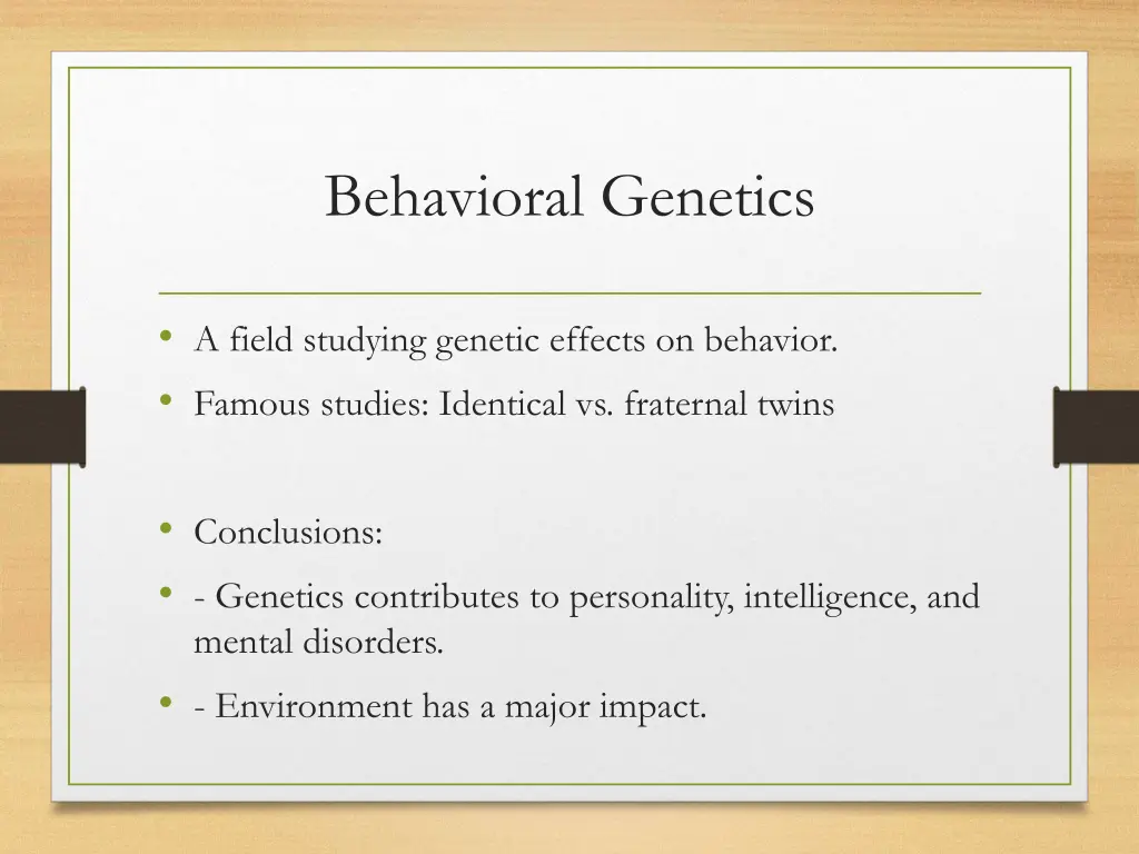 behavioral genetics