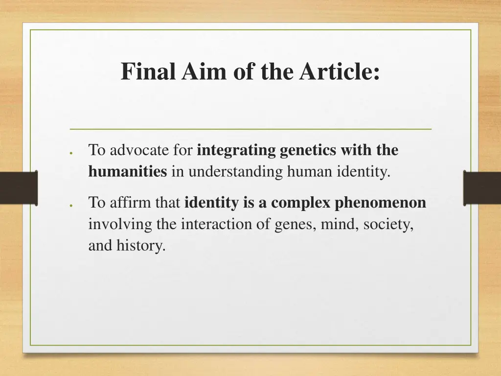final aim of the article