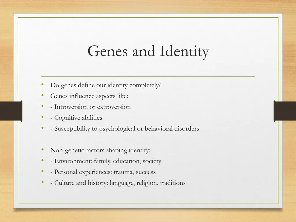 genes and identity 1