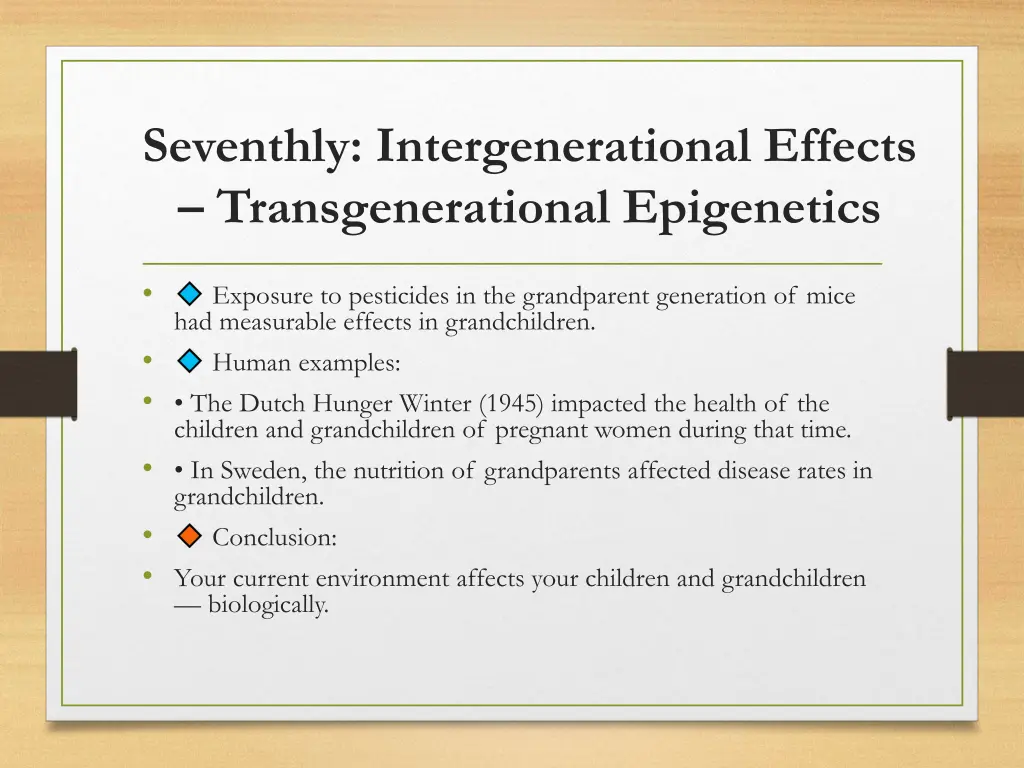 seventhly intergenerational effects