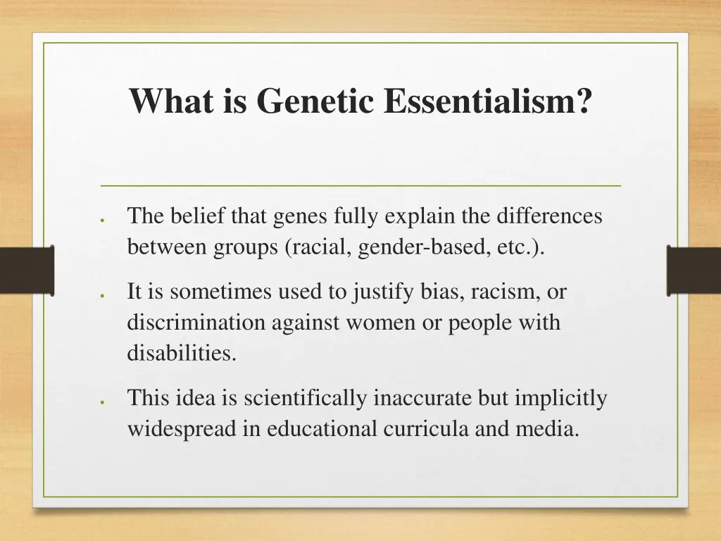 what is genetic essentialism