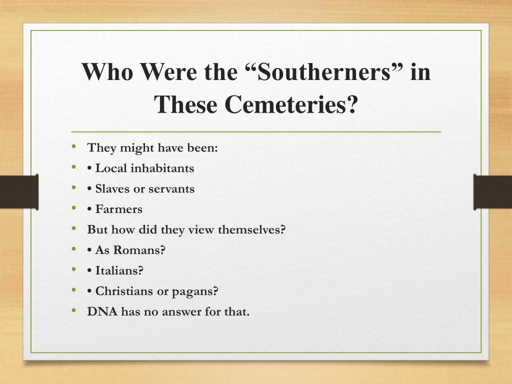 who were the southerners in these cemeteries