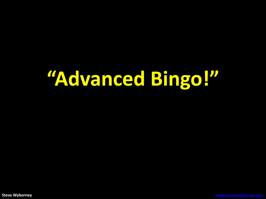advanced bingo