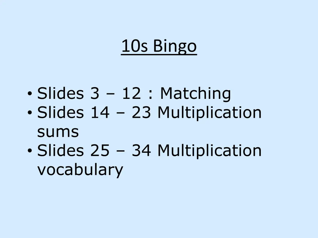 10s bingo