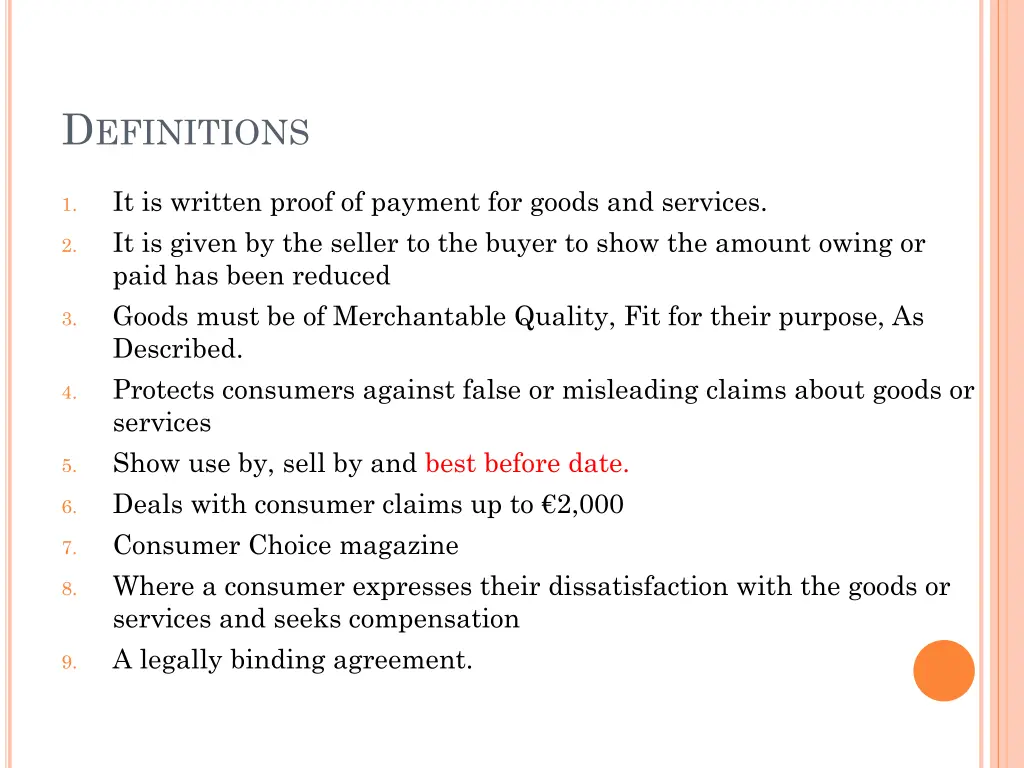 d efinitions