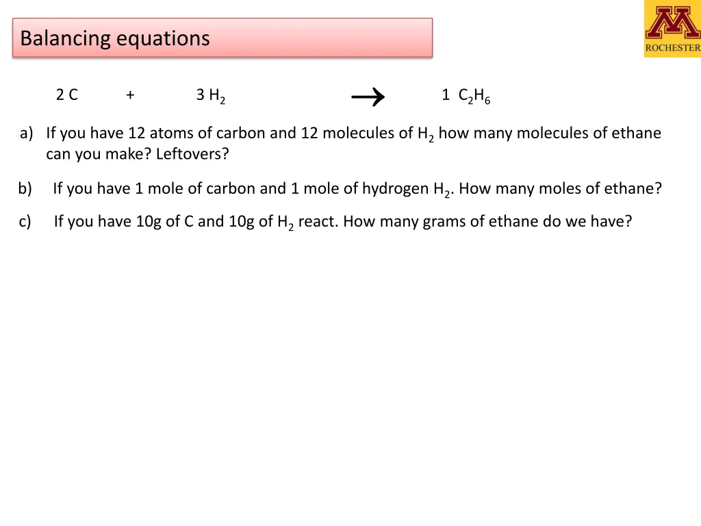balancing equations 1