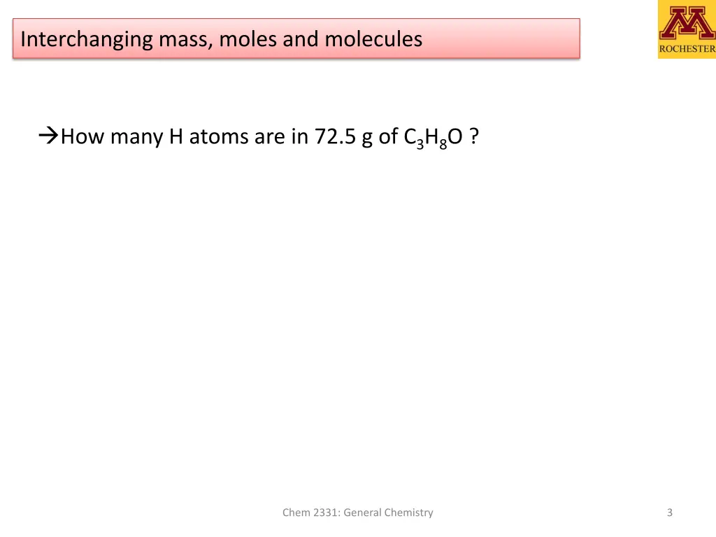 interchanging mass moles and molecules