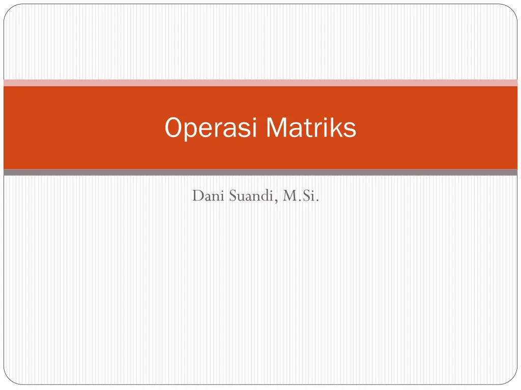 operasi matriks