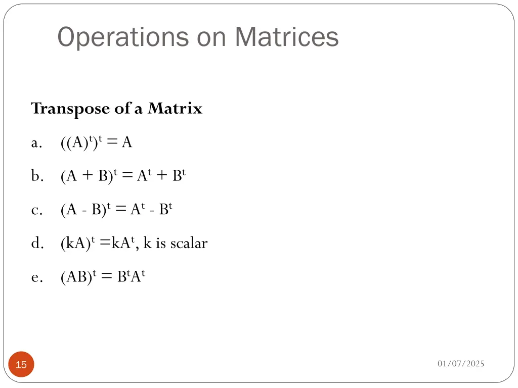 operations on matrices 1