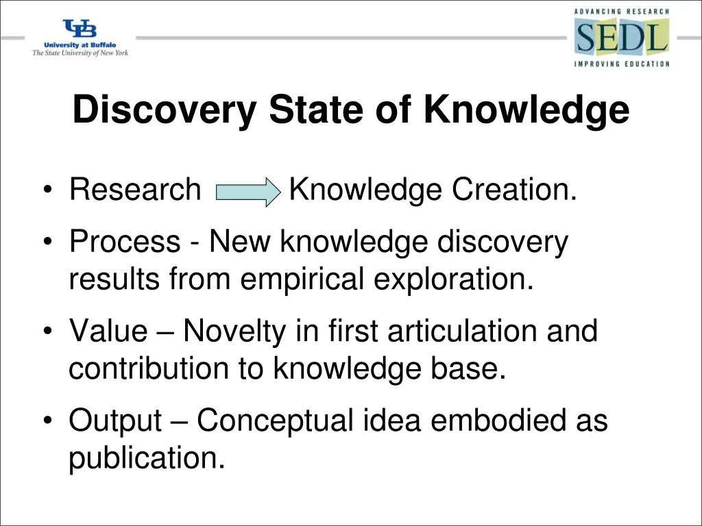 discovery state of knowledge