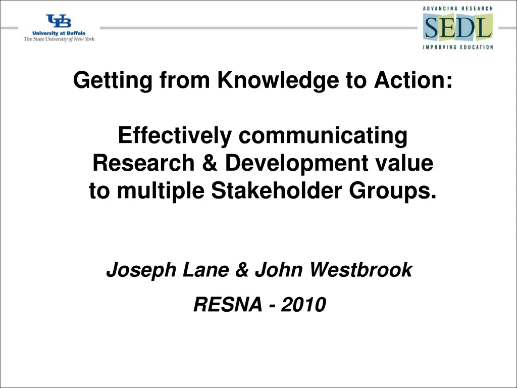 getting from knowledge to action