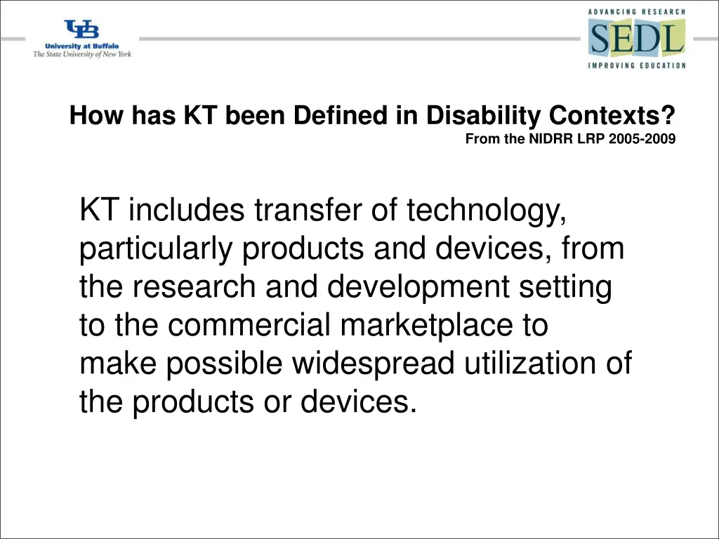 how has kt been defined in disability contexts 1