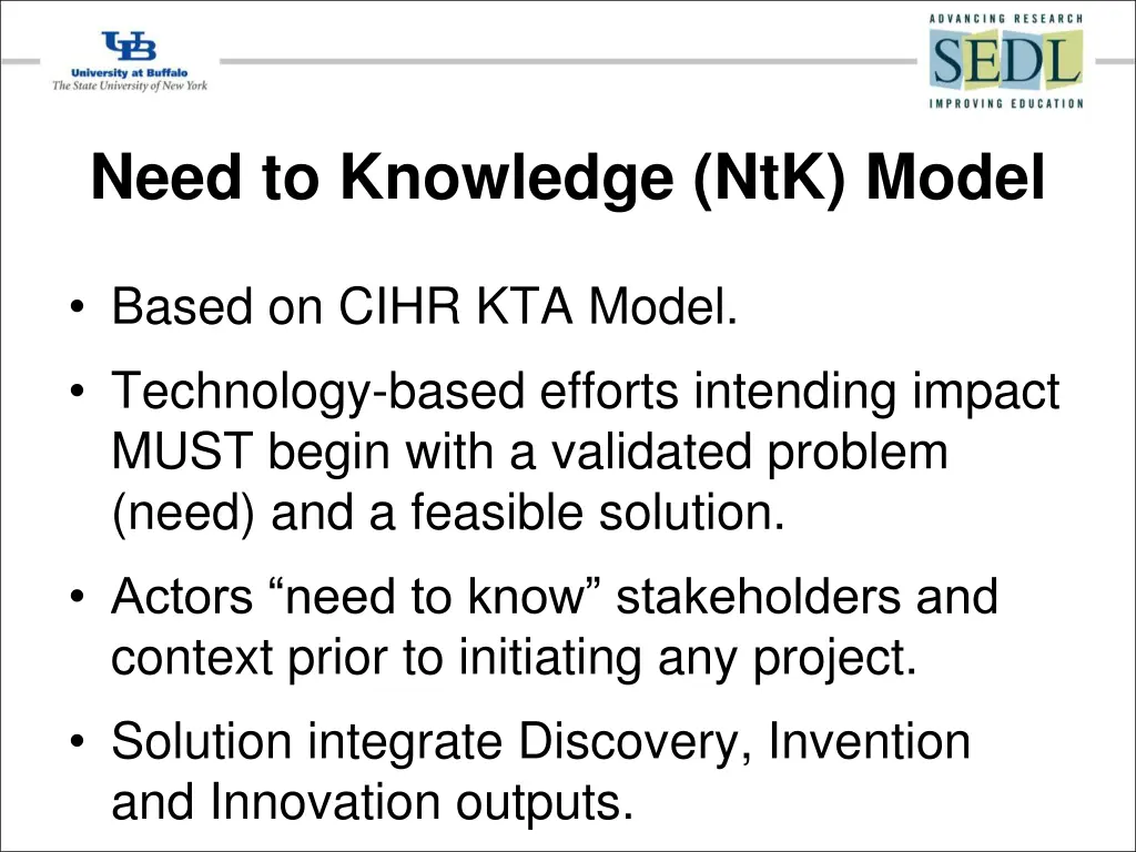 need to knowledge ntk model