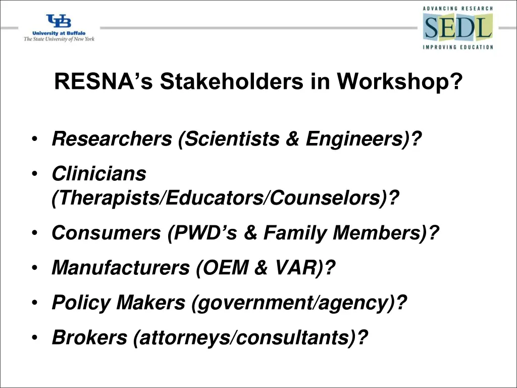 resna s stakeholders in workshop