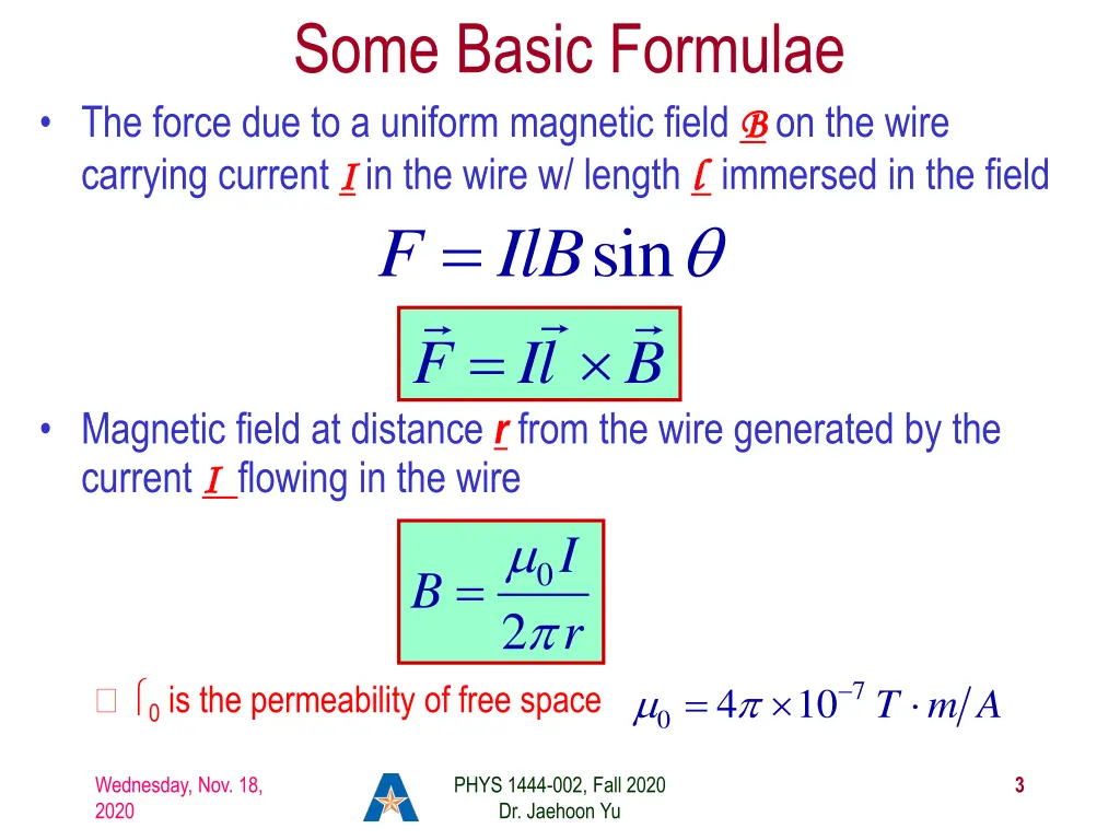 some basic formulae the force due to a uniform
